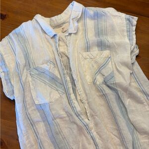 Thread Supply Cream Linen Button-Up Shirt